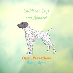 German Shorthaired Pointer dog cartoon  Window Cling