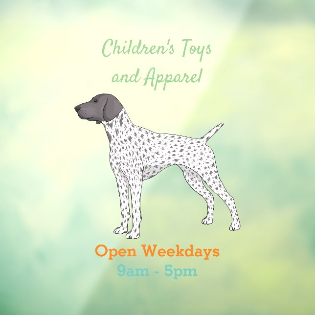 German Shorthaired Pointer dog cartoon  Window Cling (Sheet 3)