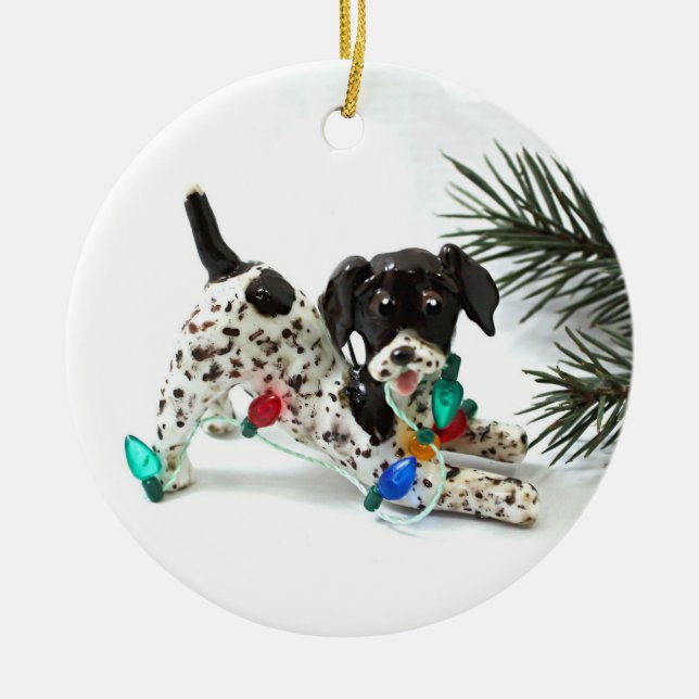 German Shorthaired Pointer Dog Christmas Ornament (Front)
