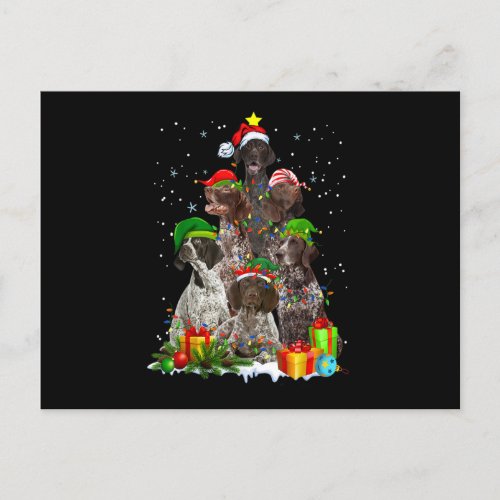 German Shorthaired Pointer Dog Christmas Tree Merr Postcard