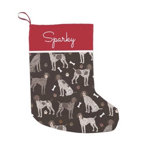 German Shorthaired Pointer Dog Custom Name Small Christmas Stocking