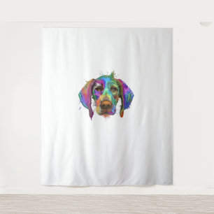 German Shorthaired Pointer Dog Face Colorful Pop A Tapestry