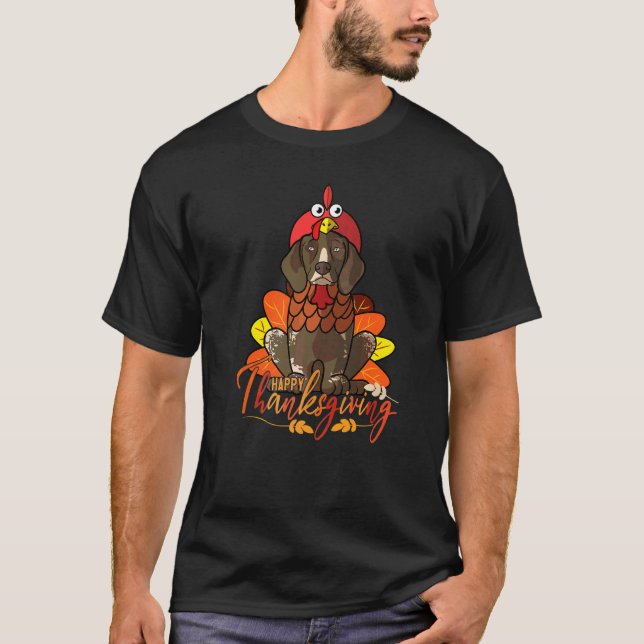 German Shorthaired Pointer Dog Greets Happy Thanks T-Shirt (Front)