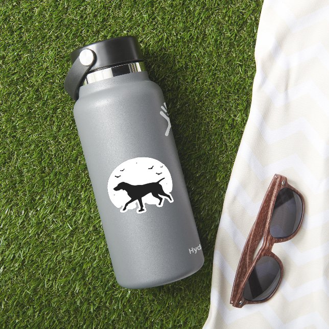German Shorthaired Pointer Dog � Halloween Moon Si Sticker (HydroFlask Insitu)