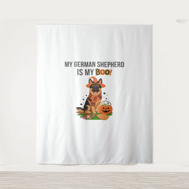 German Shorthaired Pointer Dog – Halloween Moon Si Tapestry (Front)