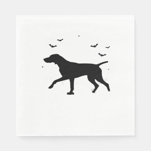 German Shorthaired Pointer Dog  Halloween Moon Sil Napkins (Front)