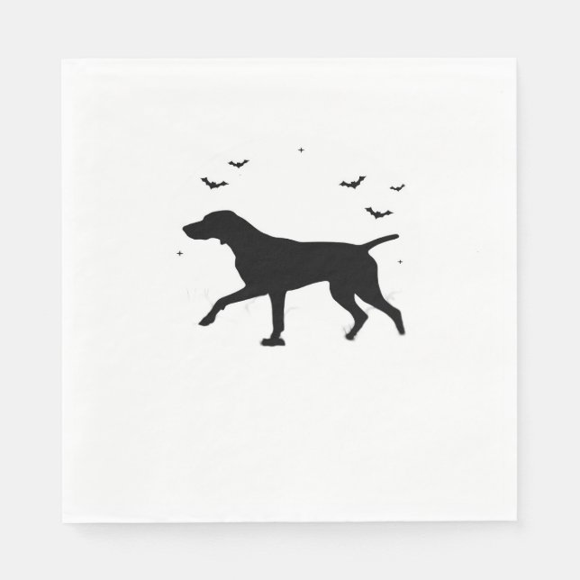 German Shorthaired Pointer Dog  Halloween Moon Sil Napkins (Front)