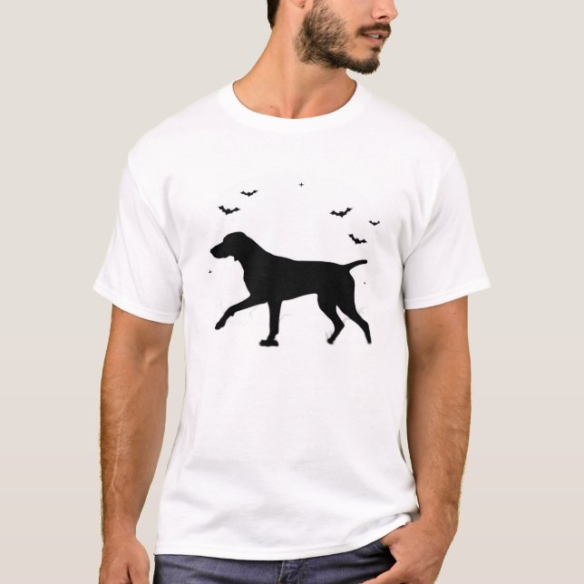 German Shorthaired Pointer Dog  Halloween Moon Sil T-Shirt (Front)