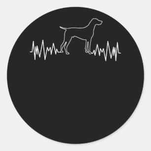 German Shorthaired Pointer Dog Heartbeat Classic Round Sticker