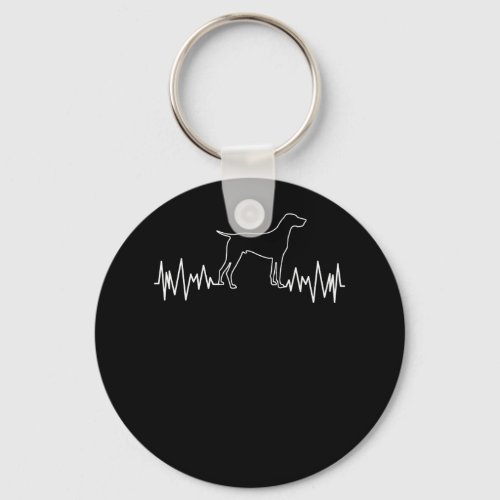 German Shorthaired Pointer Dog Heartbeat Keychain