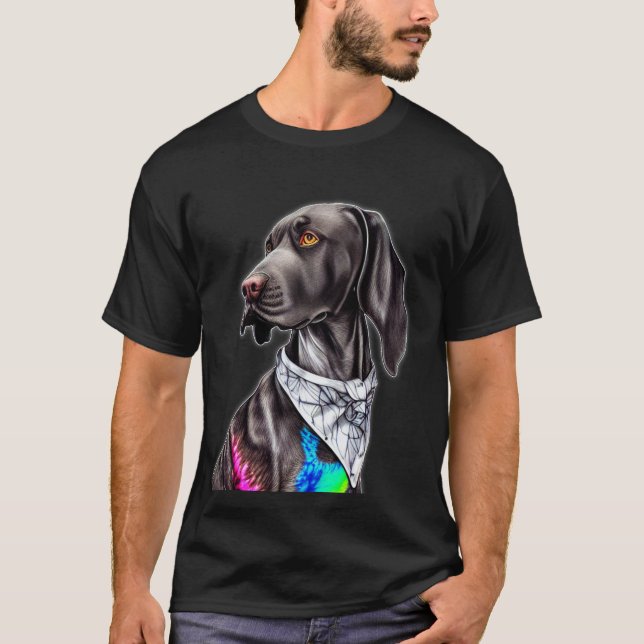 German Shorthaired Pointer Dog Portrait Tie & Dye T-Shirt (Front)