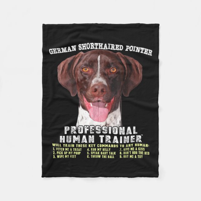 German Shorthaired Pointer Dog Professional Human Fleece Blanket (Front)