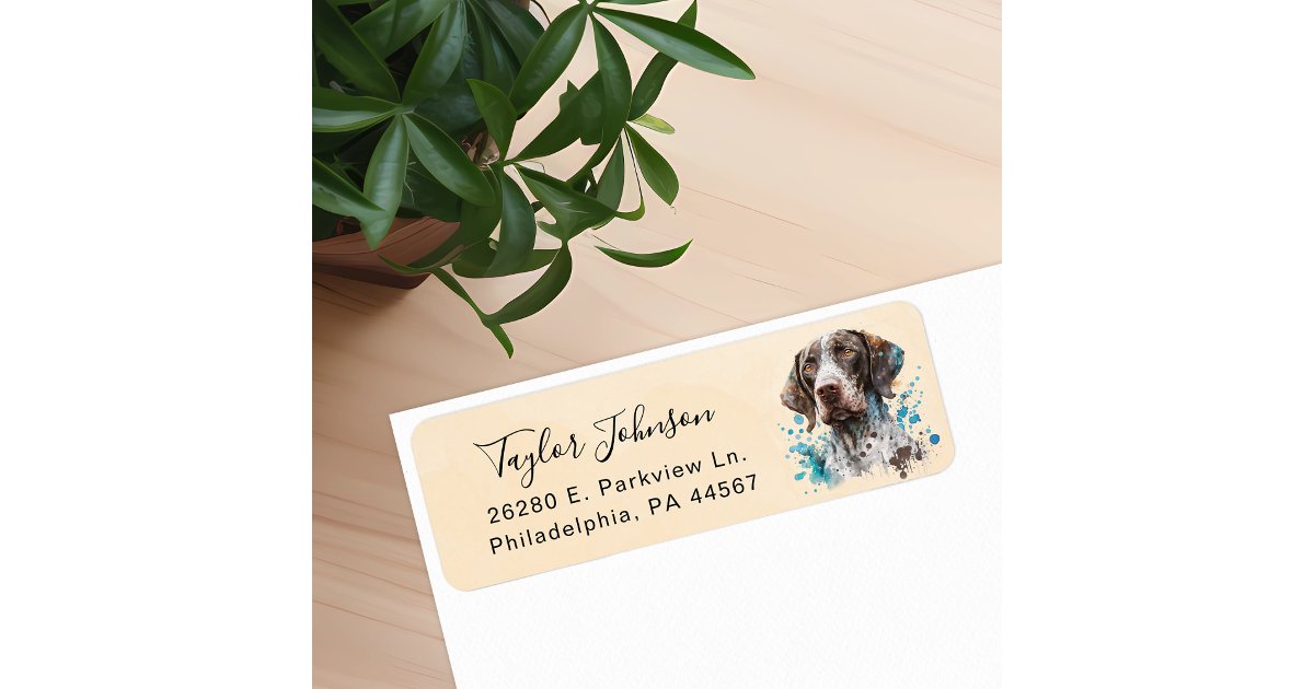 German Shorthaired Pointer Dog Return Address Label | Zazzle