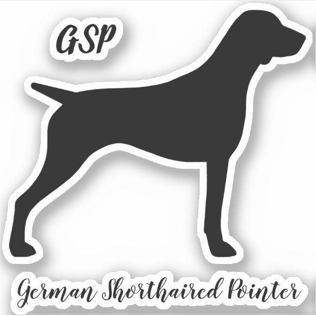 German Shorthaired Pointer Dog Silhouette GSP Sticker (Front)