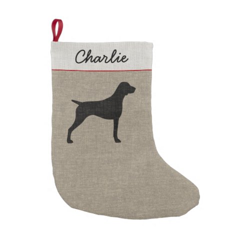 German Shorthaired Pointer Dog Silhouette Holiday Small Christmas Stocking