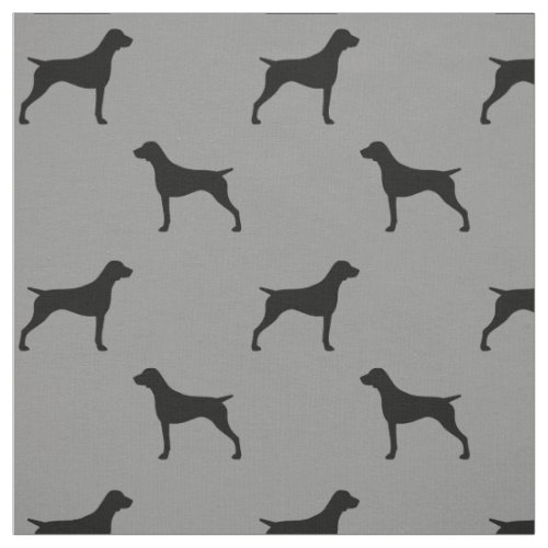 German Shorthaired Pointer Dog Silhouettes Grey Fabric