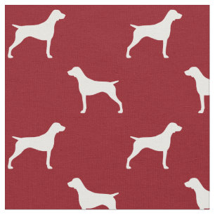 German Shorthaired Pointer Dog Silhouettes Red Fabric