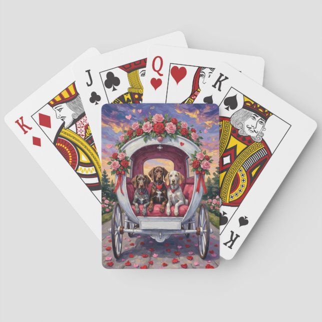 German Shorthaired Pointer  Dog Valentine's Day  Poker Cards (Back)