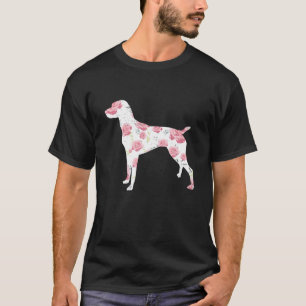 German Shorthaired Pointer Dog Vintage- Flowery T-Shirt