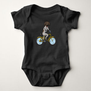 German Shorthaired Pointer Dog With Bike Baby Bodysuit