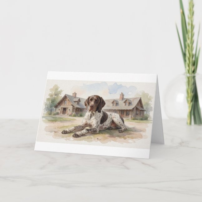 German Shorthaired Pointer Dozing In The Hunting L Card