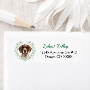 German Shorthaired Pointer Eucalyptus Leaf Wreath Label