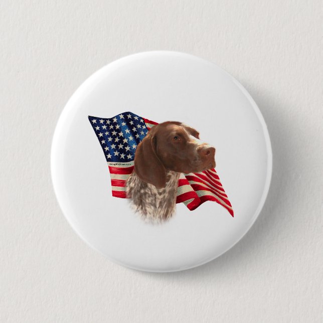 German Shorthaired Pointer Flag Button (Front)