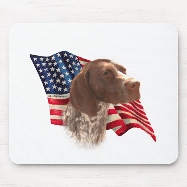 German Shorthaired Pointer Flag Mouse Pad (Front)