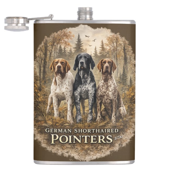German Shorthaired Pointer  Flask (Opened)