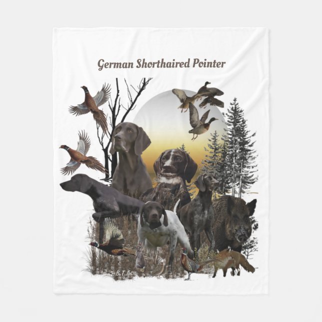 German Shorthaired Pointer  Fleece Blanket (Front)