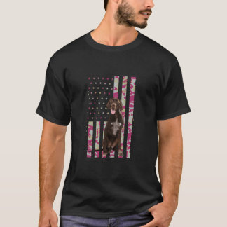 German Shorthaired Pointer Funny American Flag Cam T-Shirt