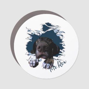 German Shorthaired Pointer,funny face Bandana Squa Car Magnet