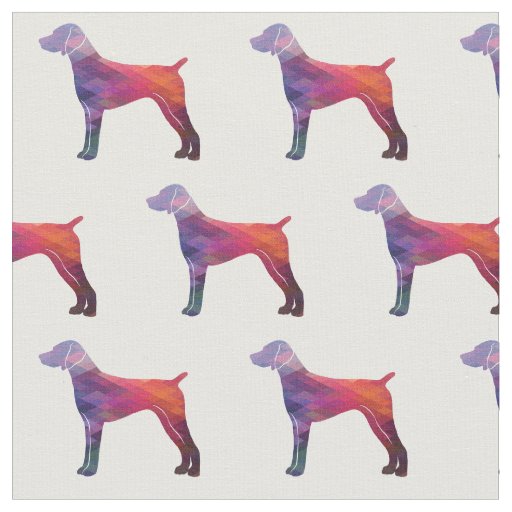 German Shorthaired Pointer Geo Silhouette Purple Fabric