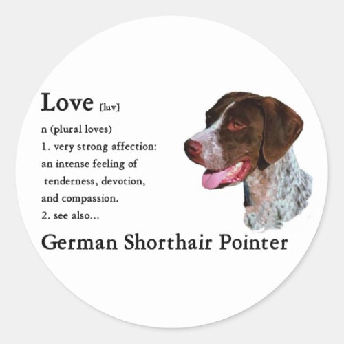 German Shorthaired Pointer Gifts Classic Round Sticker