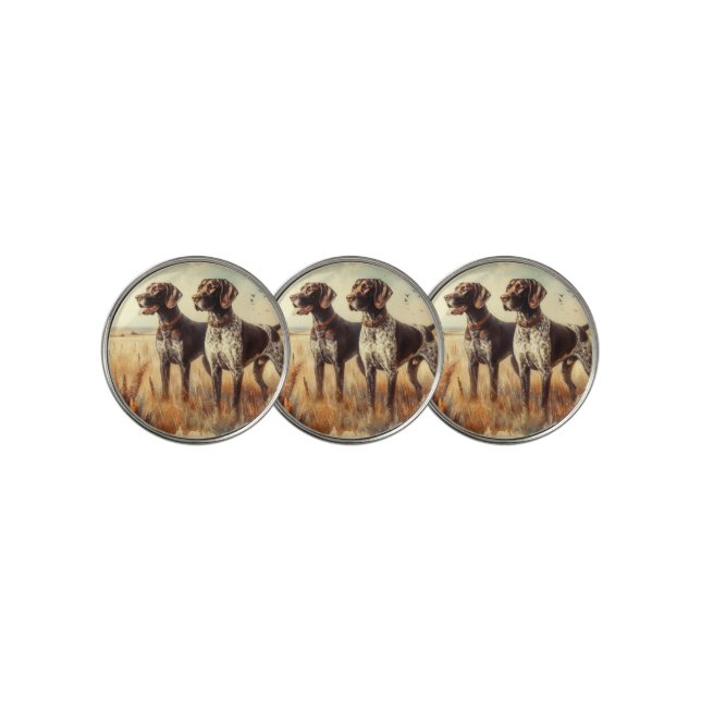 German Shorthaired Pointer Golf Ball Marker (3 Up)