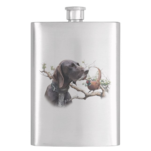 German shorthaired pointer, gsp flask (Front)