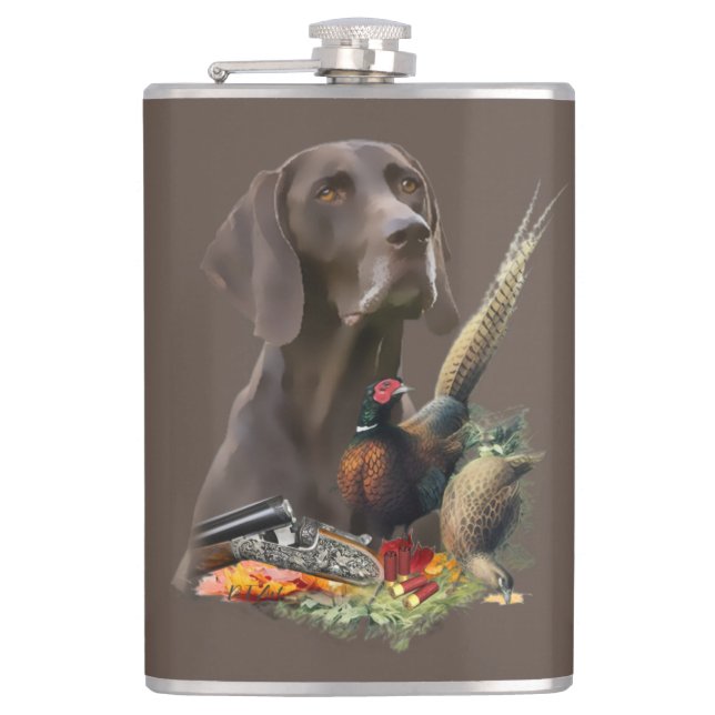 German Shorthaired Pointer GSP   Flask (Front)