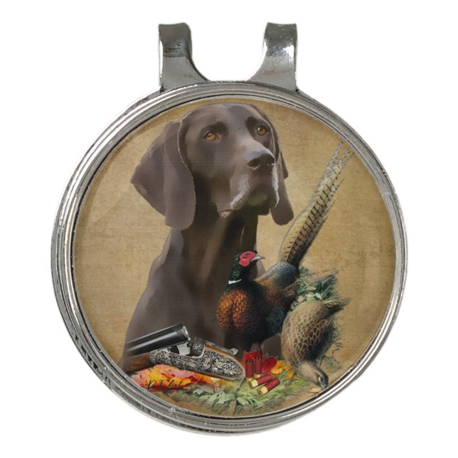 German Shorthaired Pointer GSP    Golf Hat Clip (Front)