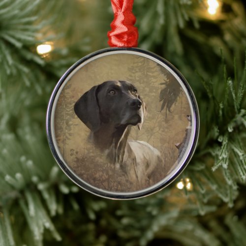 German Shorthaired Pointer  GSP Metal Ornament