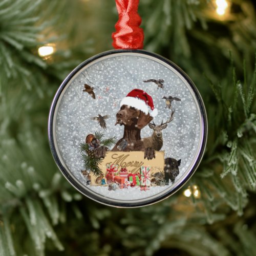 German Shorthaired Pointer  GSP Metal Ornament