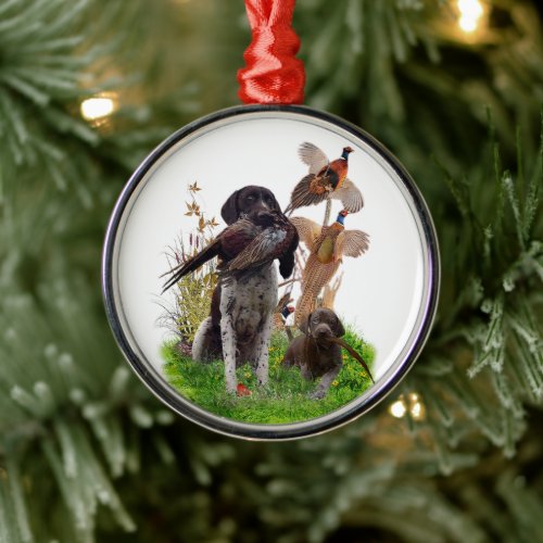 German Shorthaired Pointer  GSP Metal Ornament