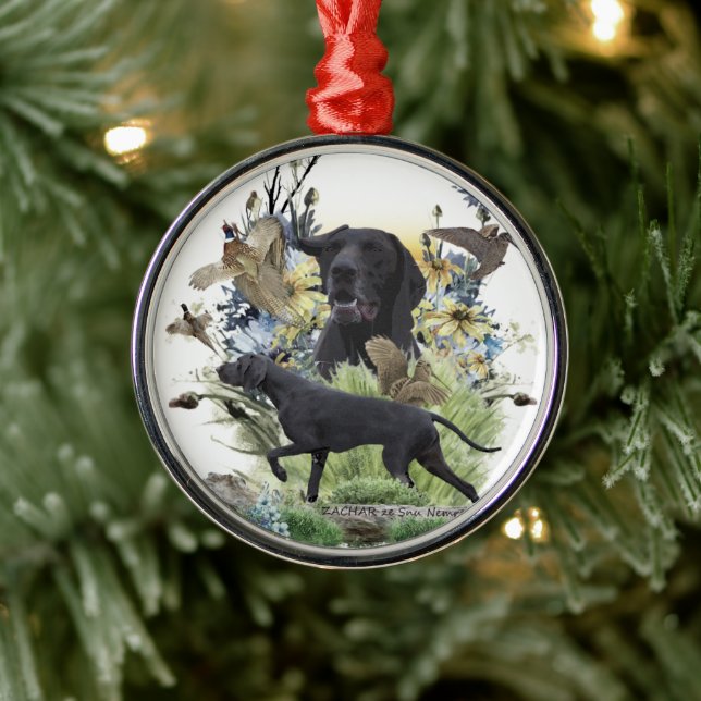 German Shorthaired Pointer  GSP Metal Ornament (Tree)
