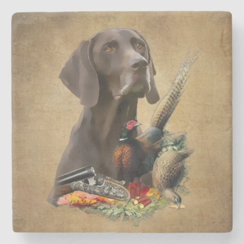 German Shorthaired Pointer GSP     Stone Coaster