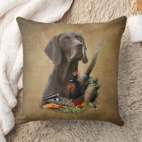 German Shorthaired Pointer GSP       Throw Pillow