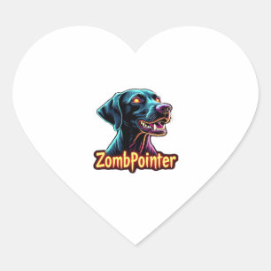 German Shorthaired Pointer GSP Zombie Dog Hallowee Heart Sticker