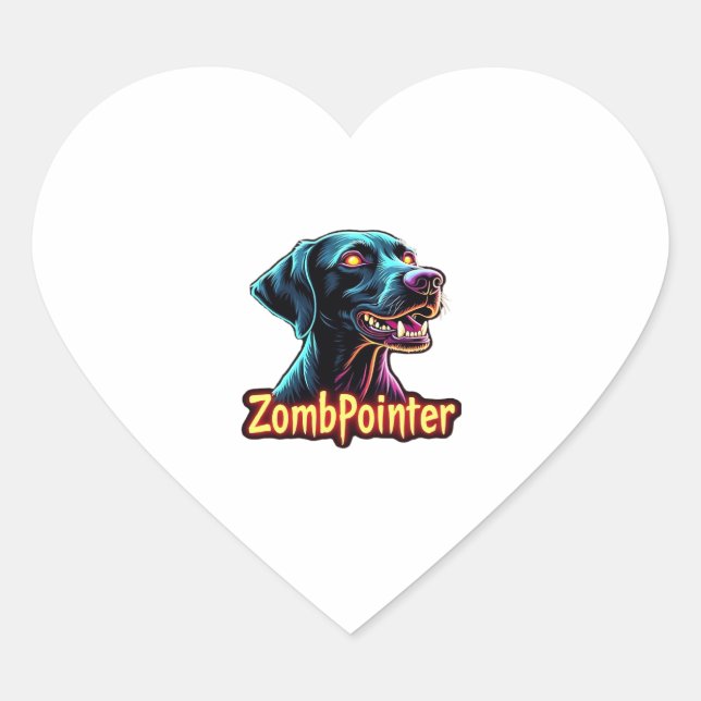 German Shorthaired Pointer GSP Zombie Dog Hallowee Heart Sticker (Front)