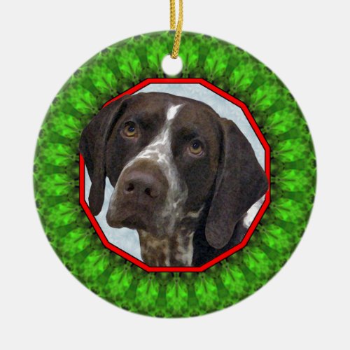 German Shorthaired Pointer Happy Howliday Ceramic Ornament