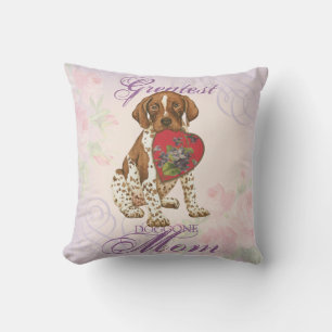 German Shorthaired Pointer Heart Mom Throw Pillow