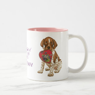 German Shorthaired Pointer Heart Mom Two-Tone Coffee Mug