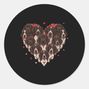 German Shorthaired Pointer Heart Valentine Womens Classic Round Sticker